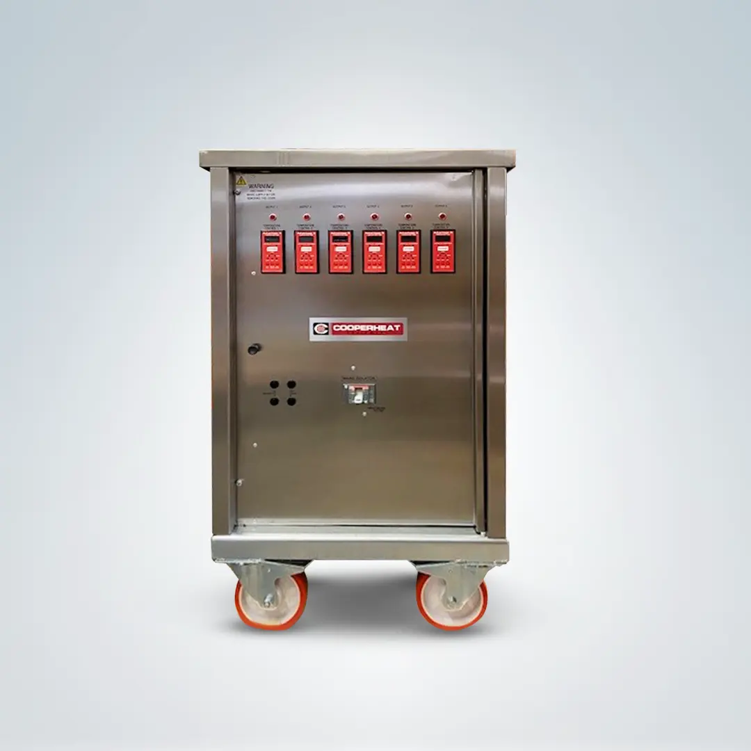 70kVA Heat Treatment Module by Cooperheat, with a unique "Advantage 3" temperature programmer/controllers which ensure the required temperature uniformity within each control zone