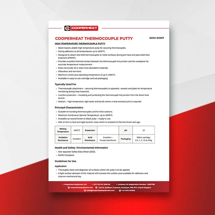 Thermocouple Putty Data Sheet