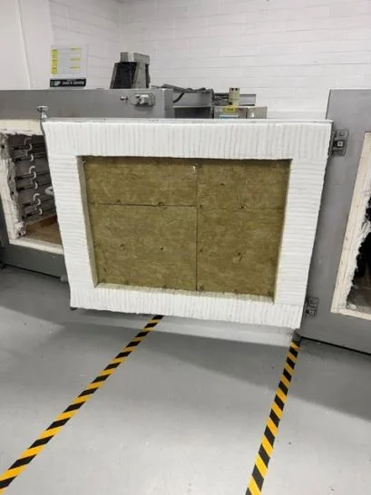 75 mm Rockwool board fitted as the core of the oven door panel